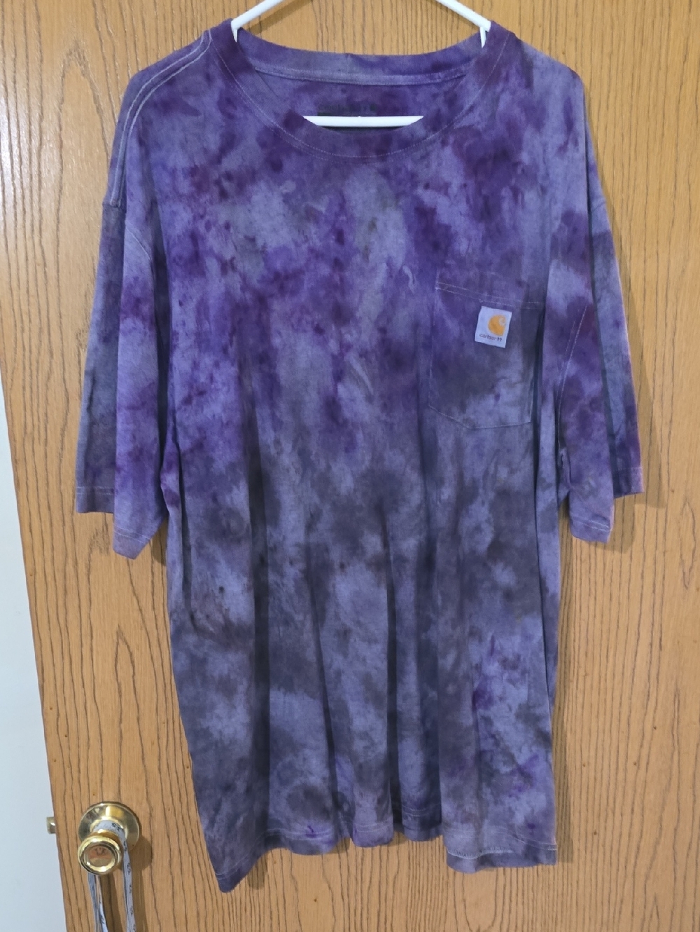 Carhartt Purple and Charcoal Tie-Dye Pocket Tee